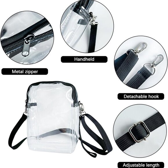 Versatile Clear Messenger Bag with Adjustable Strap - Ultimate Event Companion - Picture 3 of 7